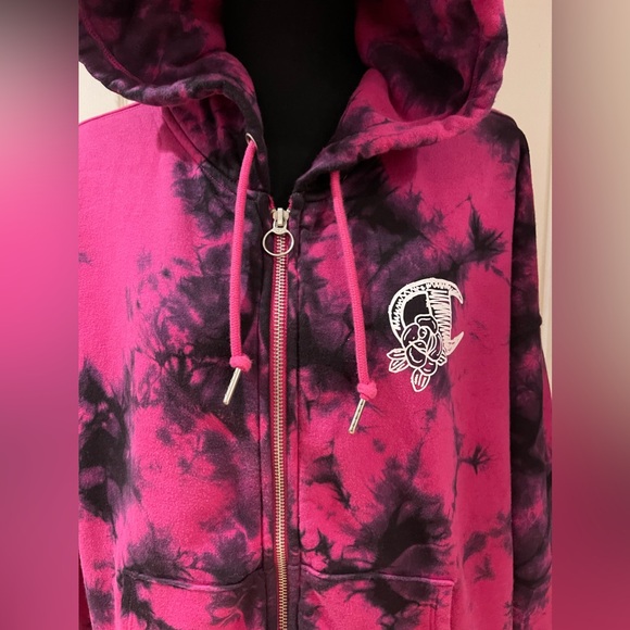 Champion Women’s Powerblend Fleece Tie Dye Hoodie Size  L - Picture 3 of 13